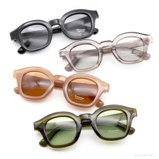 画像1: 極太フレーム カラーレンズ ボストンサングラス タイプA (1)