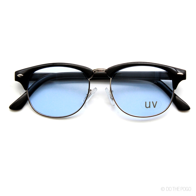 サングラス ブロー ライトカラー スモークレンズ UVカット メンズ 